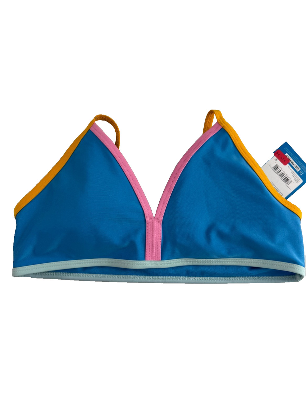 DSG Girls Bound Bikini Swim Top Adjustable Straps Aqua Blue Size Large NWT